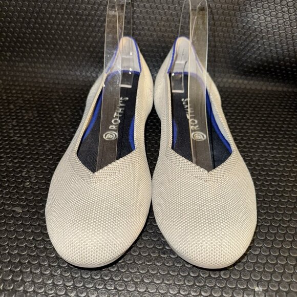 Rothys The Flat Beige Flax Birdseye Round Toe Slip on Shoe Women’s Size 10.5 - Picture 2 of 8